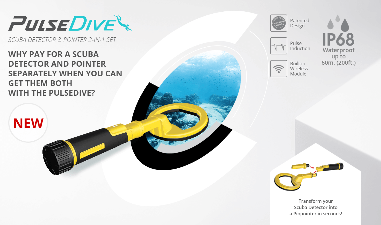 PulseDive Scuba Detector convertible to Pointer (2-in-1 Set) Waterproof up to 200 ft! Nokta MAKRO Metal Detectors NOKTA MAKRO