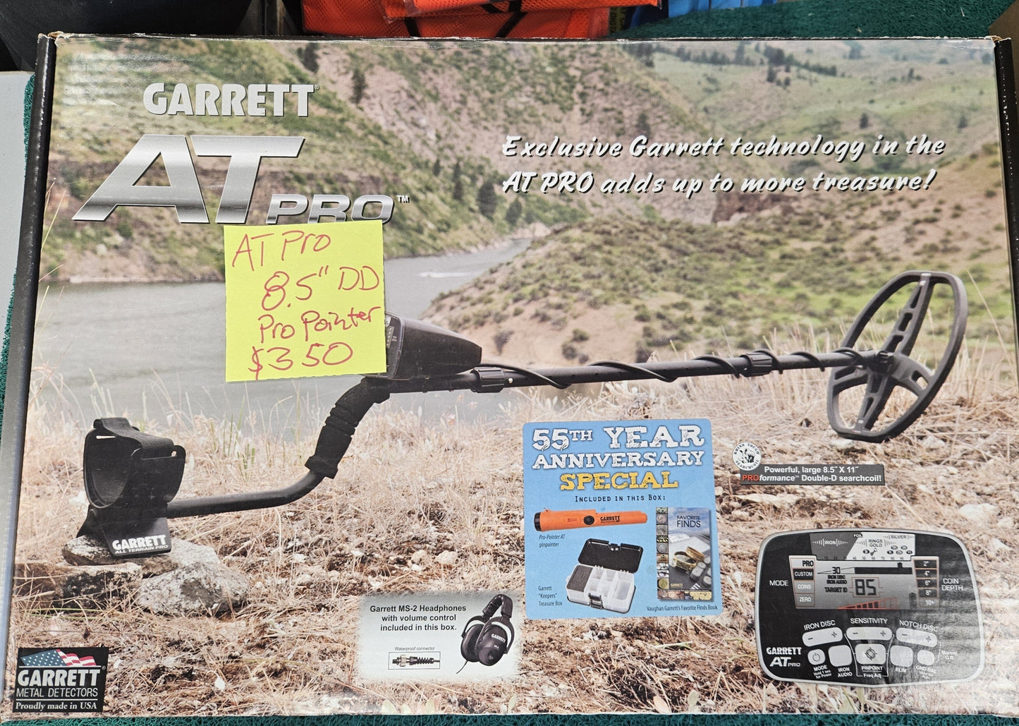 Used Garrett AT Pro 55th Anniversary Metal Detector with AT Pinpointer