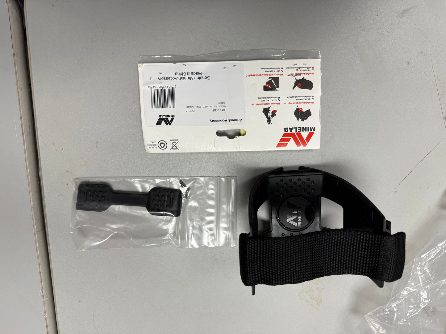 open box Minelab GPZ 7000 Metal Detector Replacement Armrest Kit, Stand and Screws