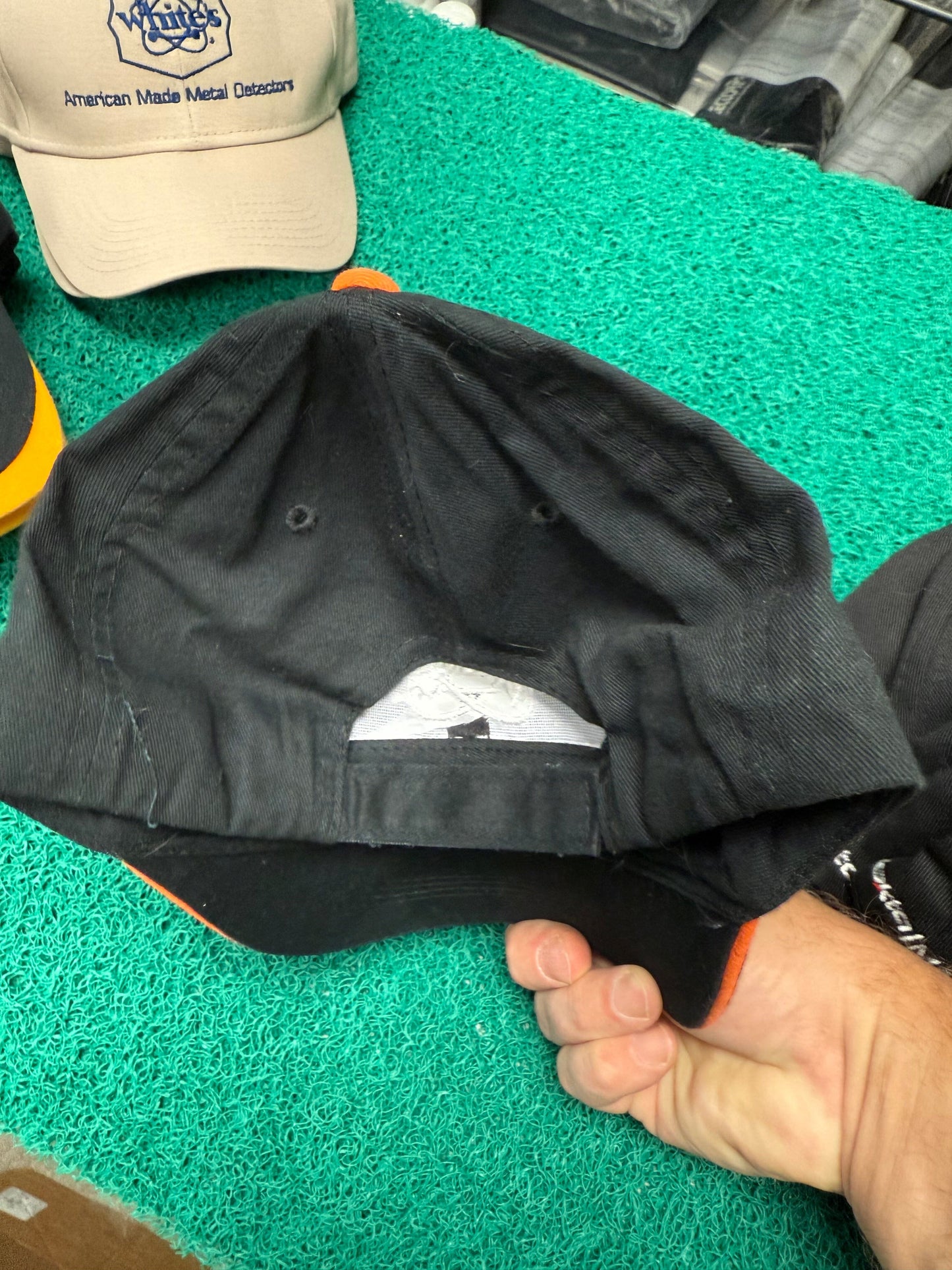 White’s Metal Detectors Hat – Black with Orange Trim | New Old Stock
