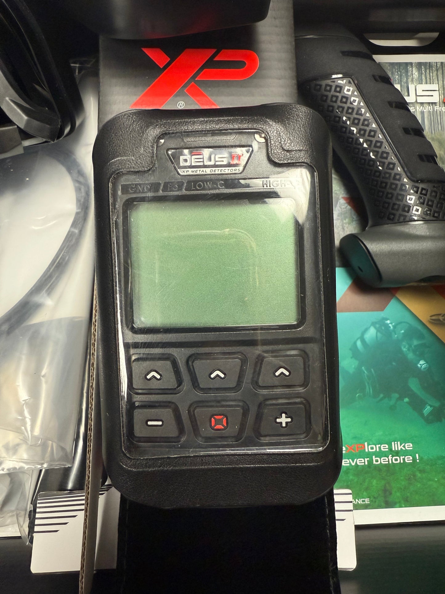 Open-Box XP DEUS II Waterproof Metal Detector – 13" x 11" FMF Coil, Remote & WS6 Backphones