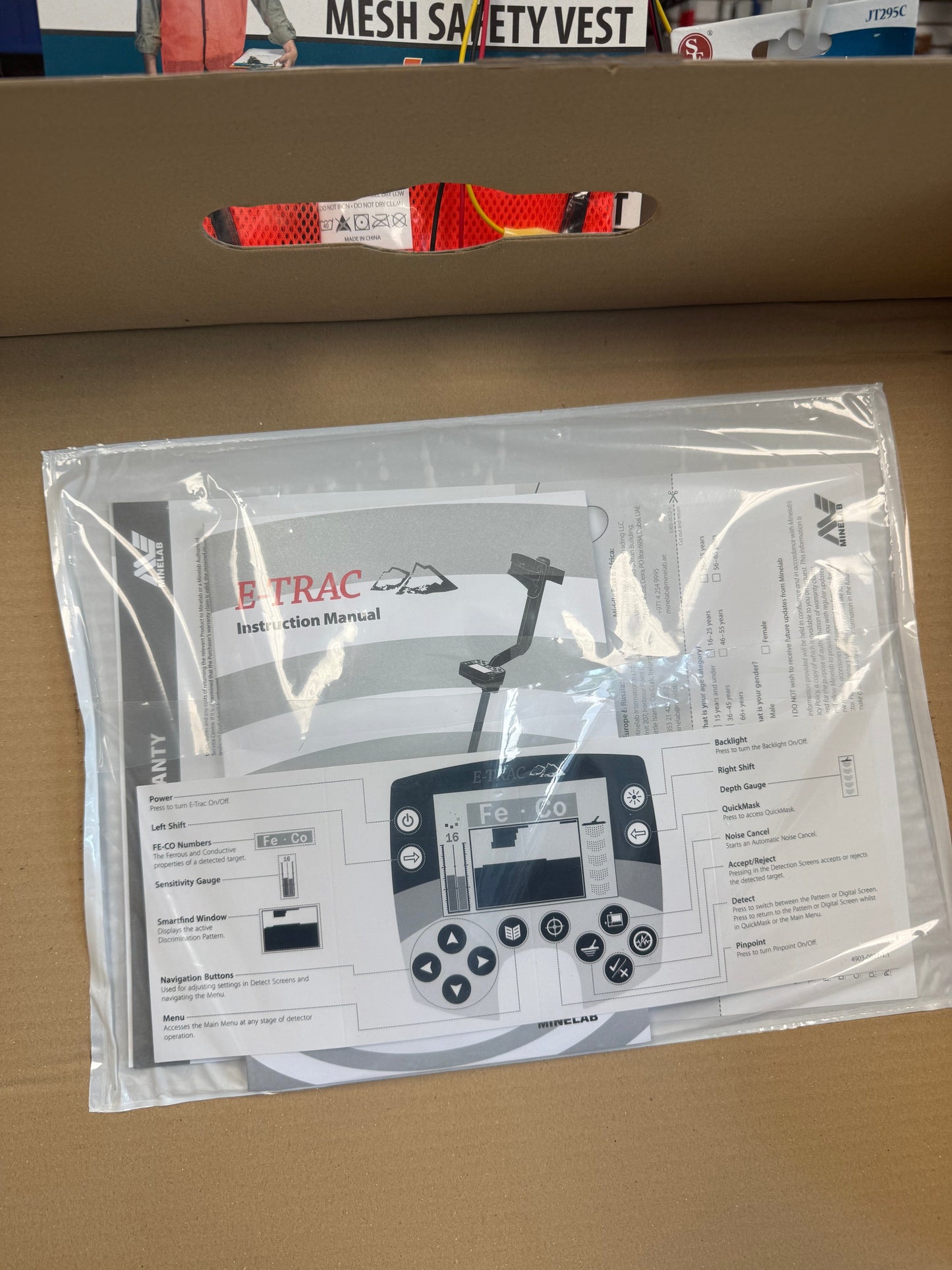 Used Minelab E-TRAC Metal Detector with Original Box
