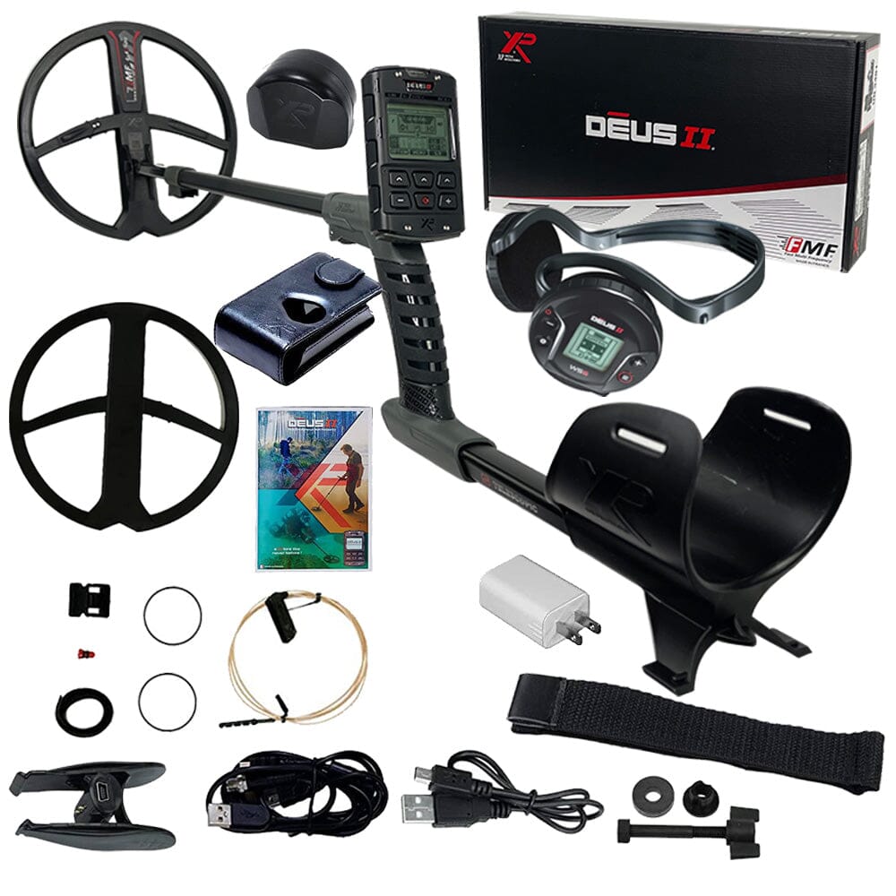 DEUS II Metal Detector with 11" FMF Search Coil and WS6 Backphone Headphones, Remote Control