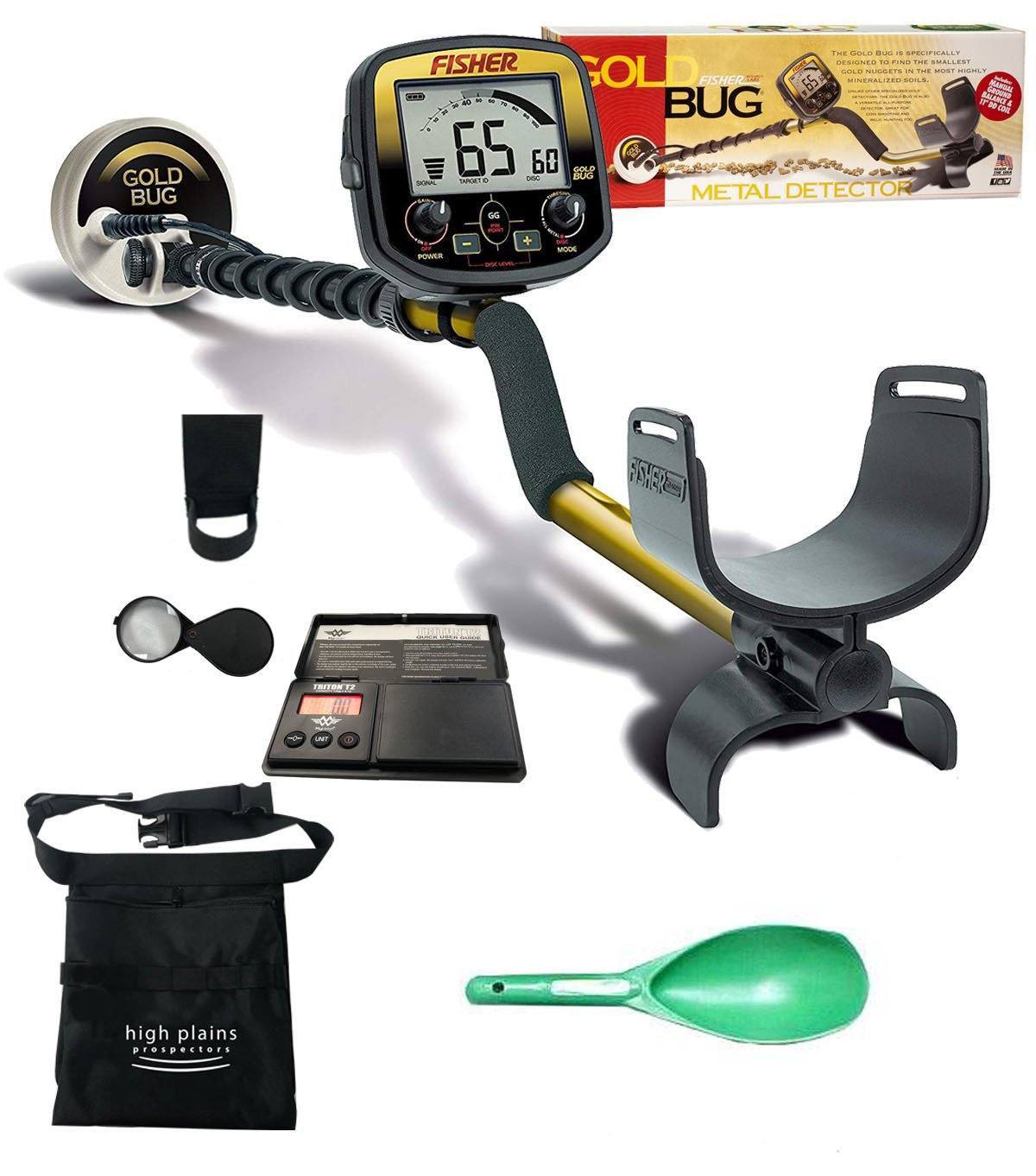 Reconditioned Fisher Gold Bug Metal Detector Bundle with Gear