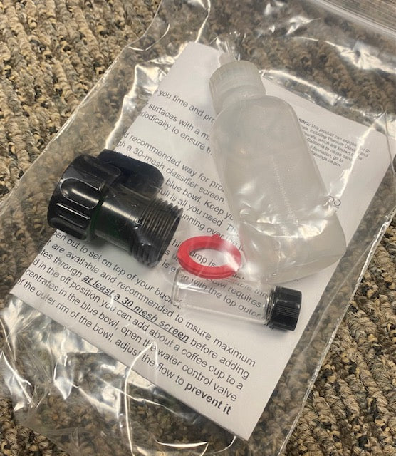 Used/Return: Blue Bowl with (Valve, Gasket, Junior Snuffer Bottle, 1 oz Glass Vial and Instructions