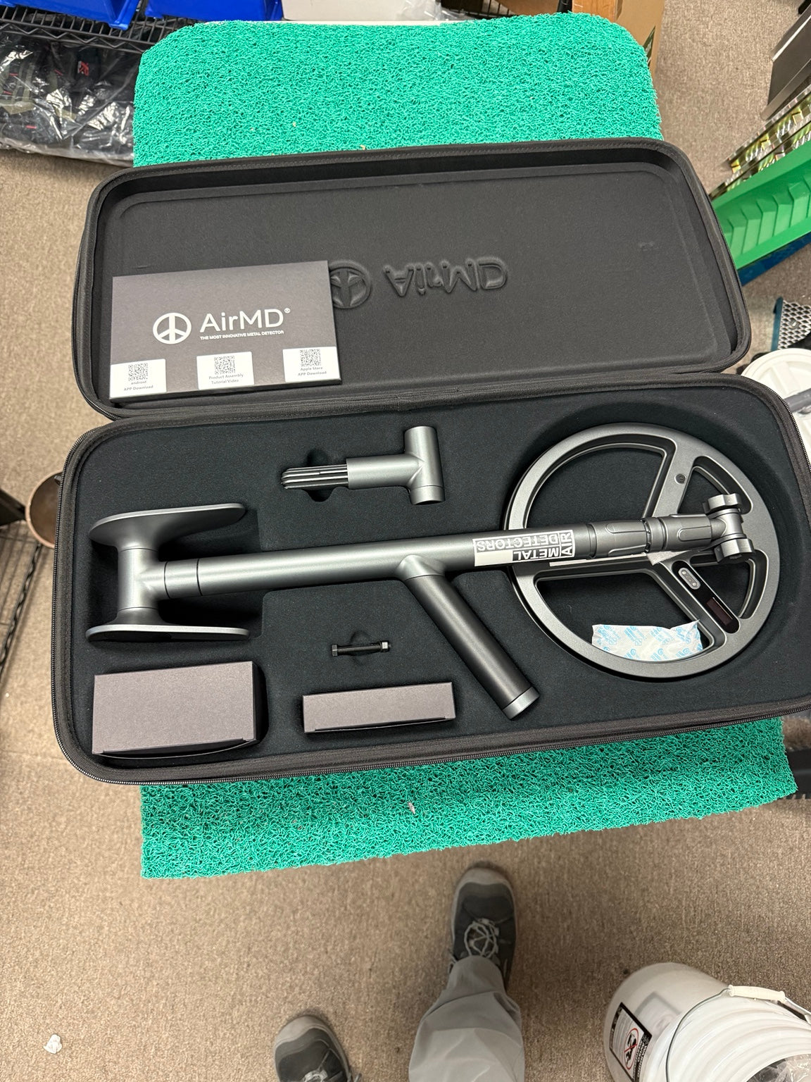 AirMD smartphone metal detector complete kit in fitted carrying case