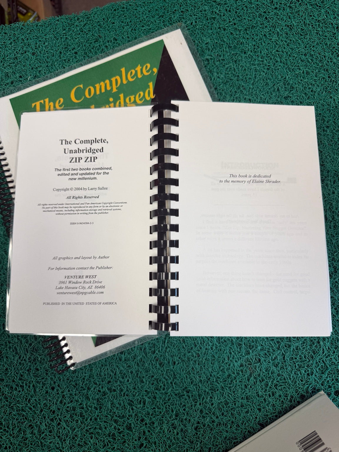 Copyright and title pages of The Complete Unabridged Zip Zip by Larry Sallee