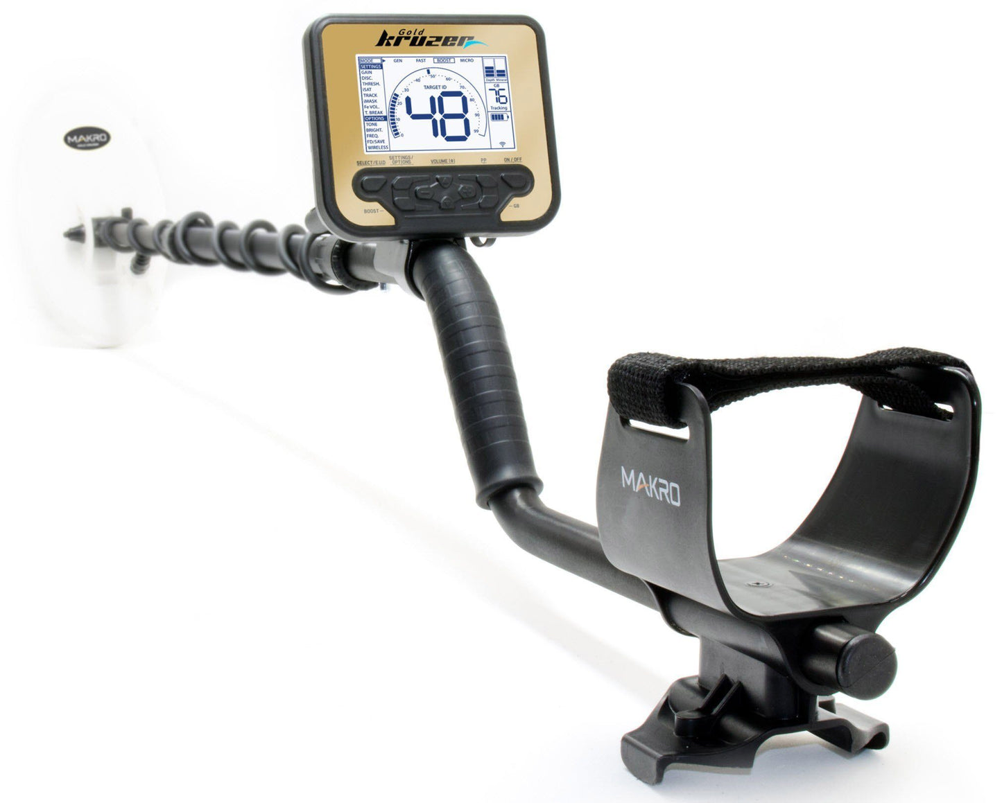 Gold Kruzer Waterproof Metal Detector + 2 Coils + Wireless Headphones + Nokta Waterproof Pointer + Baseball Cap + Digger Nokta Makro 