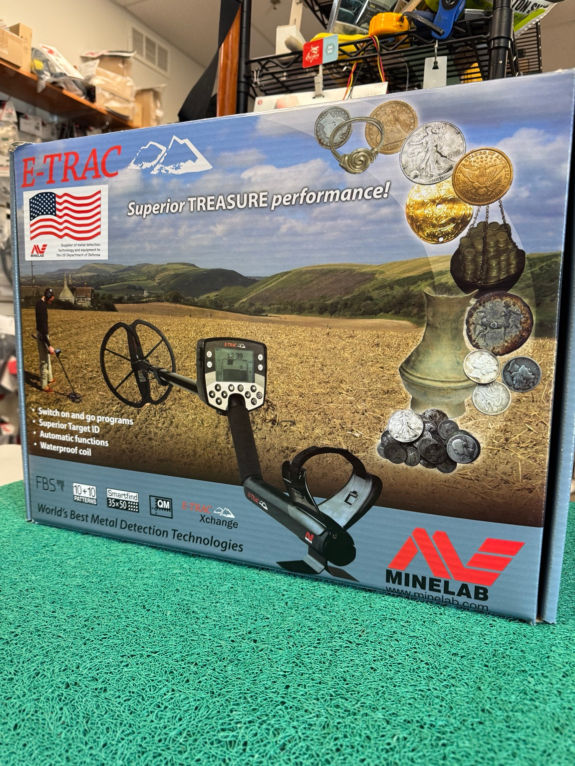 Original Minelab E-TRAC metal detector box
