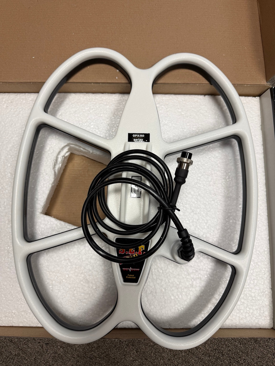 Detech 15x12 SEF DD search coil cable and connector