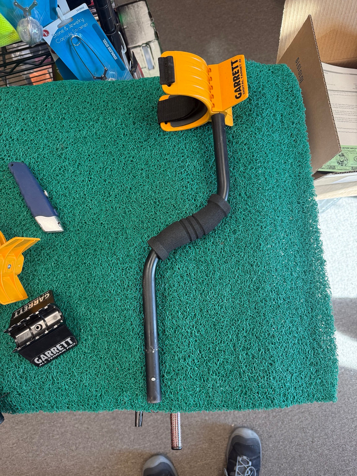 Used Garrett ACE Series upper S-stem with padded grip and arm cuff assembly